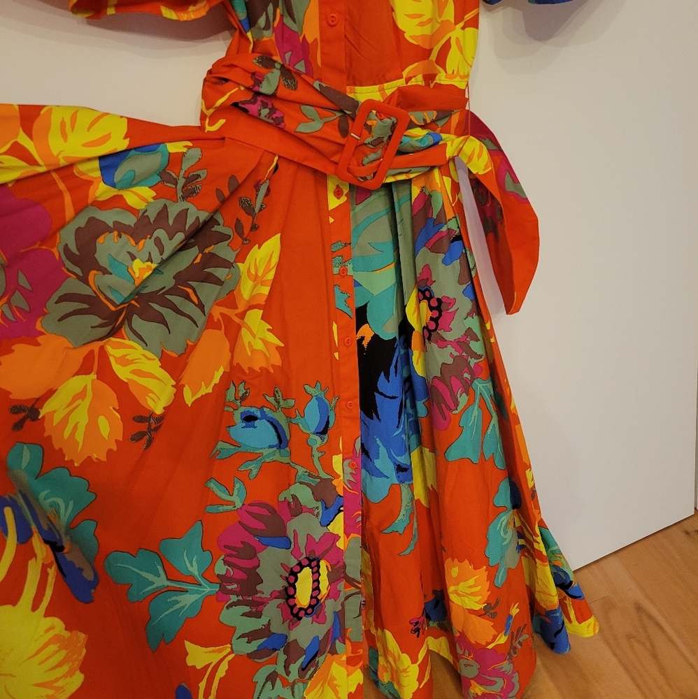 Sz 2 Christopher John Rogers Floral Shirtdress - Picture 5 of 9